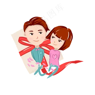 七夕节清新礼物情侣可商业元素