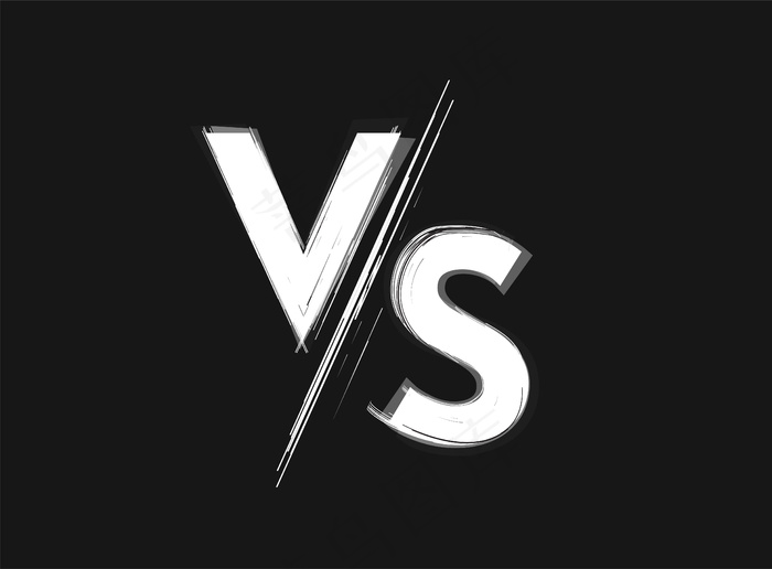 Vs Vs grunge黑白图标eps,ai矢量模版下载