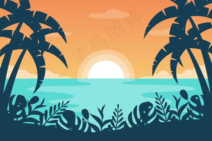 使用夏季景观缩放背景