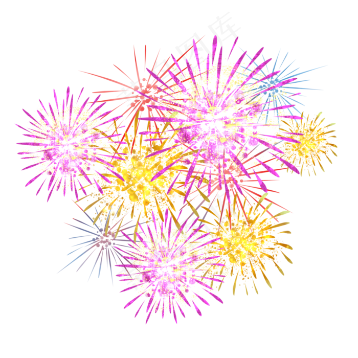 新年烟花四射(3000X3000(DPI:299))psd模版下载