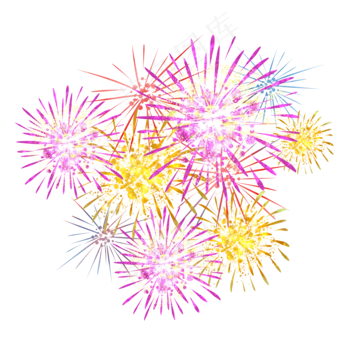 新年烟花四射(3000X3000(DPI:299))psd模版下载