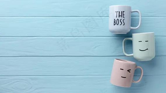 老板节快乐概念俯视图