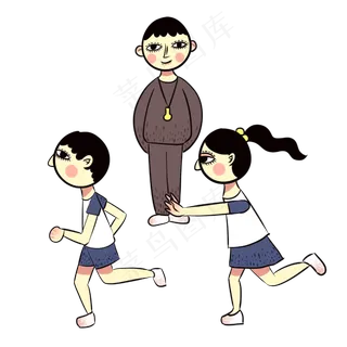 手绘矢量卡通可爱教师节老师和学