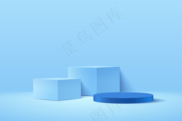 现代企业网站上产品的抽象立体和圆形展示。eps,ai矢量模版下载