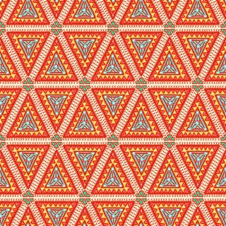 美丽的图形部落色彩与橙色三角形无缝图案