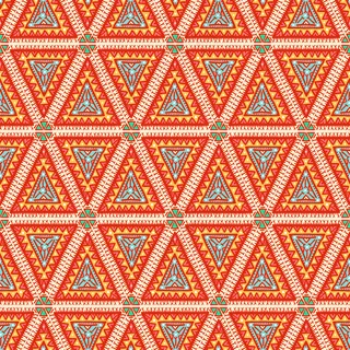 美丽的图形部落色彩与橙色三角形无缝图案