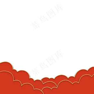 七夕情人节立体金边红色祥云