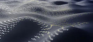 三维渲染科学浪潮抽象技术粒子网格背景。