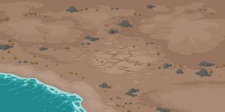 海滩和荒地，土壤干裂。