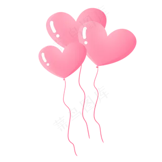 粉色七夕情人节爱心气球