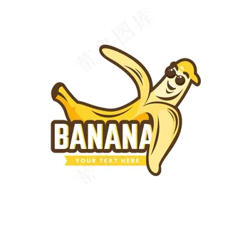 香蕉字符徽标模板
