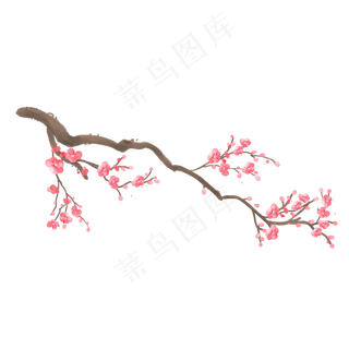 红色的梅花花枝树