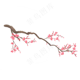 红色的梅花花枝树