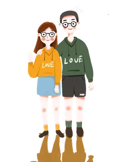 七夕情人节卡通小清新情侣