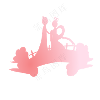 手绘卡通牛郎织女