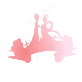 手绘卡通牛郎织女