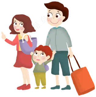一家人旅游出游爸爸妈妈旅游