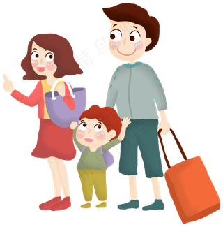 一家人旅游出游爸爸妈妈旅游