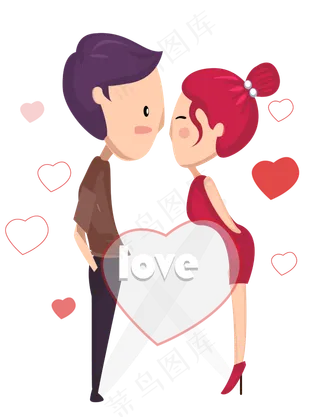 七夕情人节情侣ai素材