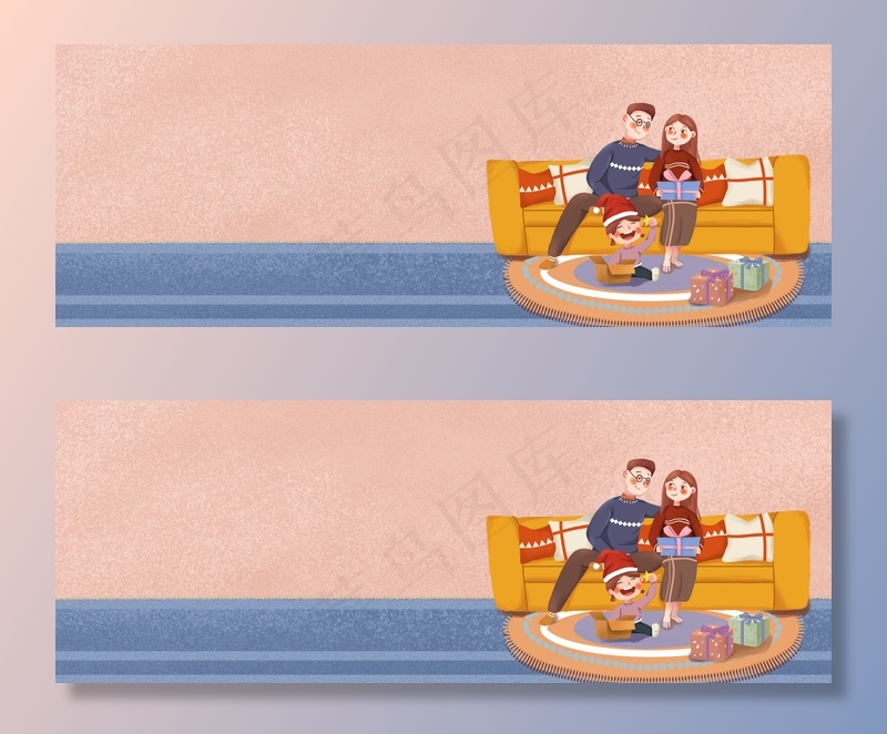 新年温馨团聚一家人家中休闲背景