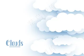 三维风格设计中的白云背景