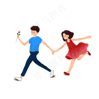 欢快情侣约会元素设计