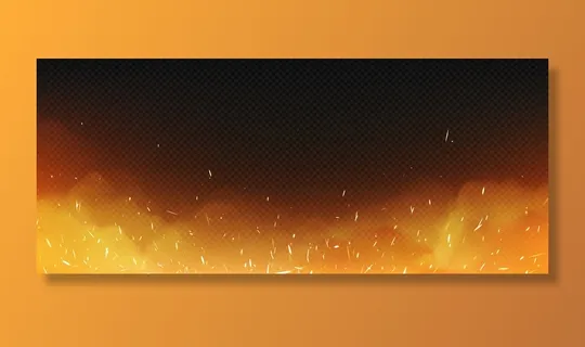 带烟雾和焊接火花的真实火灾，火焰