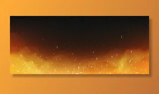 带烟雾和焊接火花的真实火灾，火焰