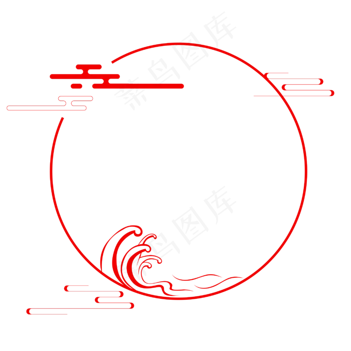 传统节日祥云边框(3000X3000(DPI:300))psd模版下载