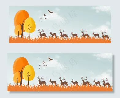 秋季上新文艺小清新手绘banner