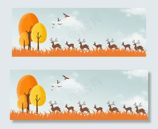 秋季上新文艺小清新手绘banner