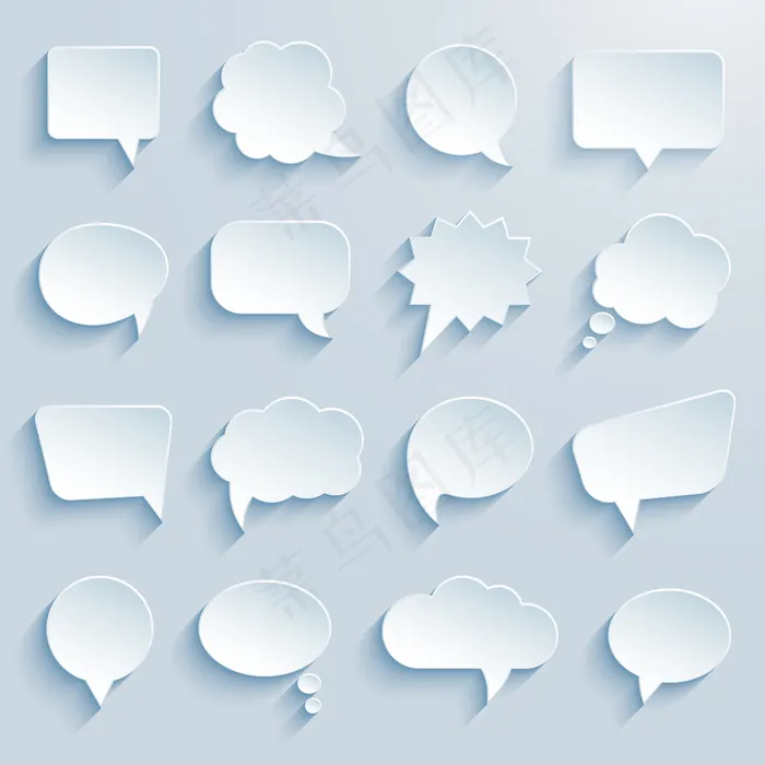 纸通信气泡eps,ai矢量模版下载