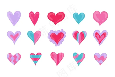 手绘心形插图集