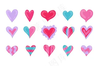 手绘心形插图集
