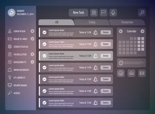 day planner模板的创造性演示ui ux模拟日历应用程序任务管理器