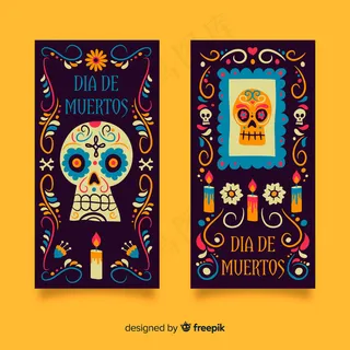 手绘día de muertos横幅banner 手绘día de muertos横幅banner