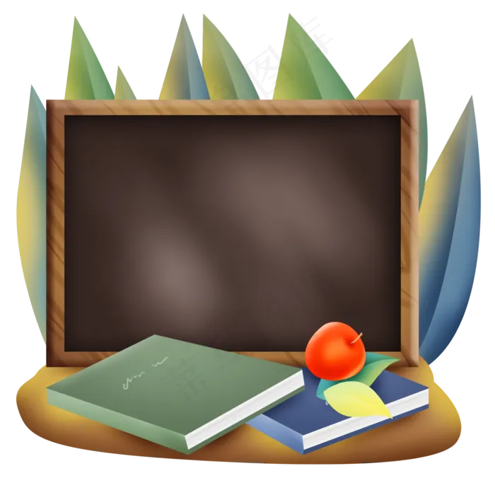 草丛里的黑板和书本(2000X2000(DPI:299))psd模版下载