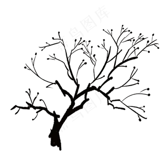 枝干扁平风插图装饰