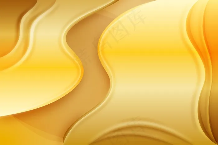 平滑的金色波浪背景eps,ai矢量模版下载
