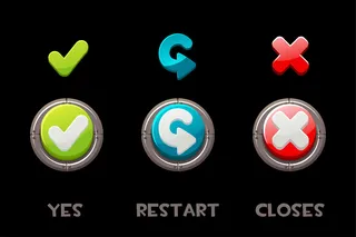 收集孤立的是，重新启动和关闭按钮和图标