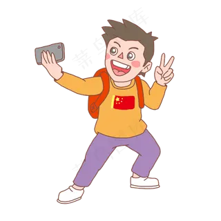 国庆节人物手绘