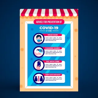 商店冠状病毒预防海报模板