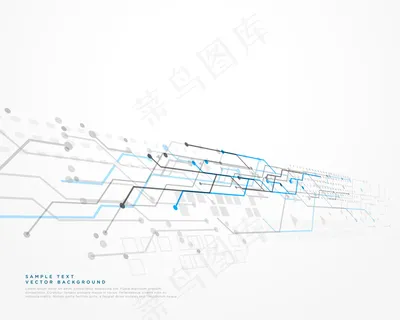 带网格图的白色技术背景