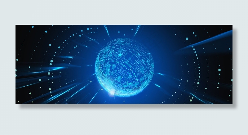科技感互联网数据蓝色渐变商务背景