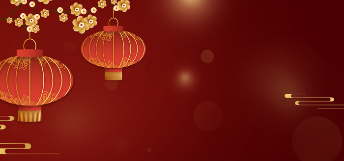 灯笼灯笼红色中国风(1920*900px 	       )psd模版下载