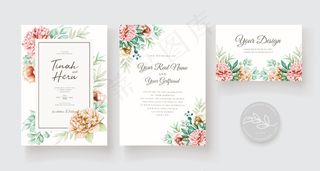 精美花卉婚礼请柬套装