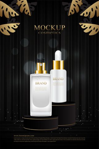 黑色木质背景上的化妆品架