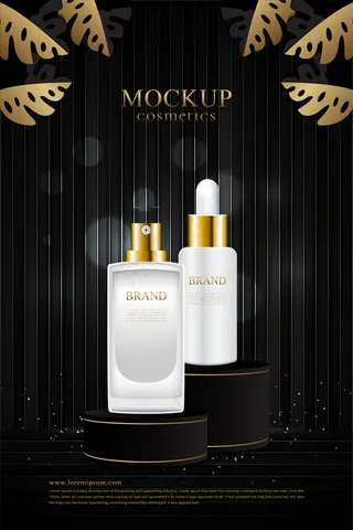 黑色木质背景上的化妆品架