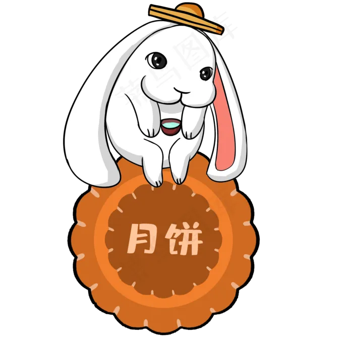 可爱玉兔月饼(2000X2000(DPI:300))psd模版下载