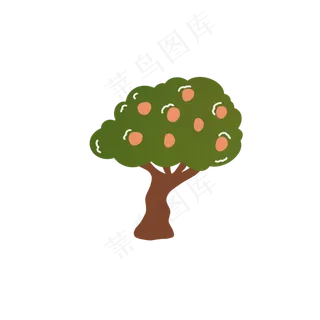 卡通苹果树矢量图下载